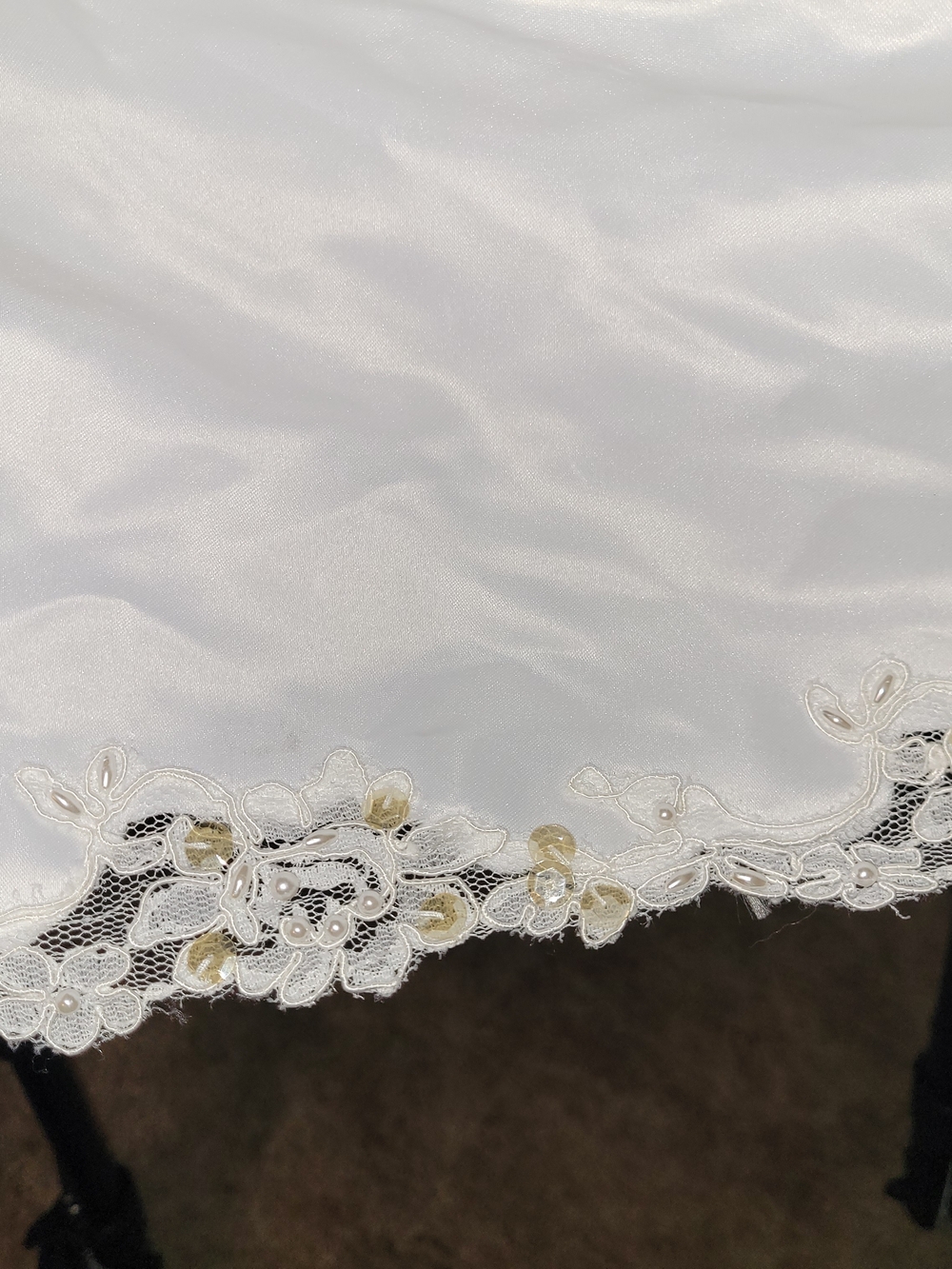 Alfred Angelo White Lace-Embroidered Short Sleeve Ball Gown - Picture 13 of 16